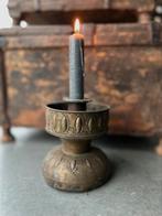 Oude kandelaar oosters bohemian sober sleets imperfect, Antiek en Kunst, Ophalen of Verzenden, Koper of Brons