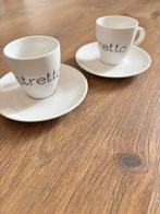 2x kop en schotel Ristretto riviera maison, Ophalen, Zo goed als nieuw, Kop en/of schotel