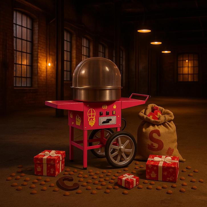 Sinterklaas vieren met deze prachtige suikerspinmachine, Hobby en Vrije tijd, Feestartikelen | Verhuur, Zo goed als nieuw, Kerst of Sinterklaas