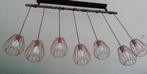 Hanglamp koperkleurig met zwart 7 lampen., Gebruikt, Ophalen of Verzenden, 75 cm of meer