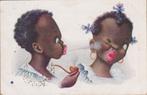 Black kids. "Rook verbod" Grappige oude AK.1923, Verzenden, 1920 tot 1940, Gelopen, Kinderen