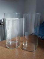 2 grote glazen bloemenvazen h 35cm en doorsnee 15 cm.DEC TIP, Huis en Inrichting, Woonaccessoires | Vazen, Ophalen, Overige kleuren