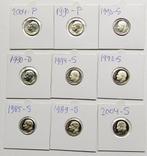 * USA- 9 stuks One Dime Diverse jaren - Zie de foto's* UNC *, Postzegels en Munten, Munten | Amerika, Verzenden, Noord-Amerika