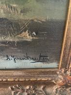 Klassiek Schilderij AJ van Driesten Landschap Ingelijst Art, Antiek en Kunst, Kunst | Schilderijen | Klassiek, Ophalen of Verzenden