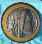 JAREN 20 ART DECO MUUR PLACQUE VROUW MET HOOFDDOEK RELIGIE, Verzenden