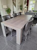 Eettafel recht hout 2,25 m. lang x 98 cm breed x 79 cm hoog, Huis en Inrichting, Tafels | Eettafels, 200 cm of meer, 50 tot 100 cm