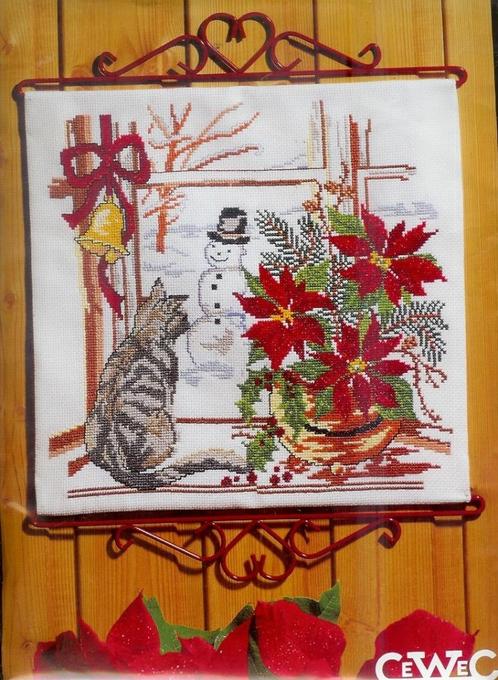Cado KOOPJE CEWEC BORDUURPAKKET  POES ZIET SNEEUWPOP 6019, Hobby en Vrije tijd, Borduren en Borduurmachines, Nieuw, Borduurpakket