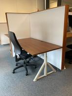 IDÅSEN Bureau zit/sta, bruin/beige, 160x80 cm, Ophalen, Elektrisch, Gebruikt, Stabureau
