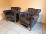 2x Pellini lederen fauteuils, Ophalen, Gebruikt, Leer, 75 tot 100 cm
