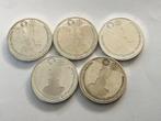 5 x tien euro munt 2002, Setje, Koningin Beatrix, Zilver, Euro's