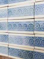 38 st. antieke randtegels 15x7,5cm, zacht geel warm grijs, Antiek en Kunst, Ophalen