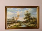 Schilderij Landschap R.van Hoof, Antiek en Kunst, Ophalen