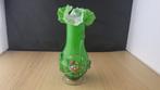 mooie retro groene vaas van glas (murano), Huis en Inrichting, Woonaccessoires | Vazen, Gebruikt, Ophalen of Verzenden, Glas, Minder dan 50 cm