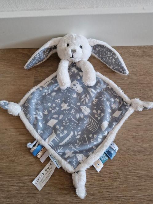 Knuffeldoekje Little Dutch konijn blauw bloemen K9349, Kinderen en Baby's, Speelgoed | Knuffels en Pluche, Zo goed als nieuw, Konijn