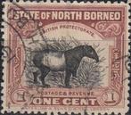 Noord-Borneo -AZGR.1- 1909 -Natuur - Tapir, Postzegels en Munten, Postzegels | Azië, Zuidoost-Azië, Verzenden, Gestempeld