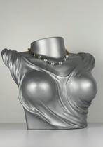 Vintage jaren 80 vrouwen buste zilver borstbeeld sieraden, Antiek en Kunst, Ophalen of Verzenden