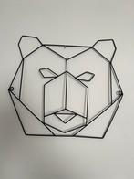 3D dierenkop / geometrische beer wanddecoratie metaal, Huis en Inrichting, Ophalen of Verzenden
