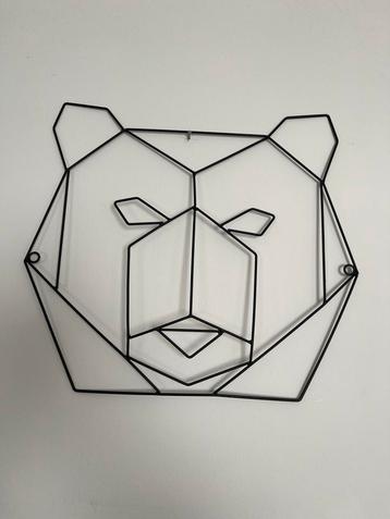 3D dierenkop / geometrische beer wanddecoratie metaal beschikbaar voor biedingen