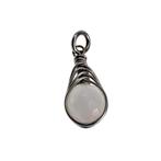 31mm x 12mm Gefacetteerde Witte Jade Steen Hanger Dames RVS, Overige materialen, Overige voorstellingen, Birgitta-Gracht 33, 6465 EL Kerkrade, Nederland