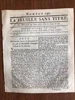 1777 Mercredi le 25 Juin. De la Lune le 21. La Feuille Sans, Antiek en Kunst, Verzenden