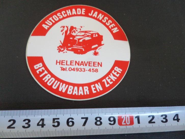 sticker helenaaveen autoschade janssen strip boom mercedes, Verzamelen, Stickers, Zo goed als nieuw, Bedrijf of Vereniging, Ophalen