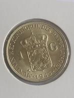 1 gulden 1943d UNC/FDC, Postzegels en Munten, Munten | Nederland, 1 gulden, Verzenden, Zilver, Koningin Wilhelmina