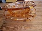 2 schalen rose glas, jaren 40, Verzenden