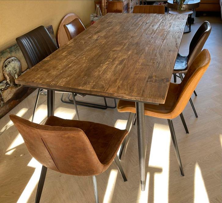 Eetkamertafel, Huis en Inrichting, Tafels | Eettafels, Zo goed als nieuw, 50 tot 100 cm, 150 tot 200 cm, Vijf personen of meer
