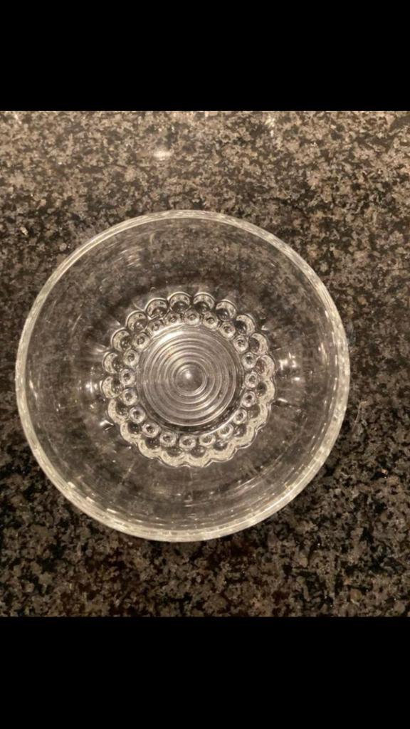 5x GLAZEN COMPOTE - PAP SCHAALTJES VINTAGE, Antiek en Kunst, Antiek | Glas en Kristal, Ophalen of Verzenden
