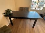 Zwarte eettafel - uitschuifbaar, Huis en Inrichting, Ophalen, Gebruikt, 50 tot 100 cm, 150 tot 200 cm