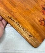 Antiek Valdo Australia Aboriginal houten bord + handtekening, Antiek en Kunst, Kunst | Niet-Westerse kunst, Ophalen of Verzenden