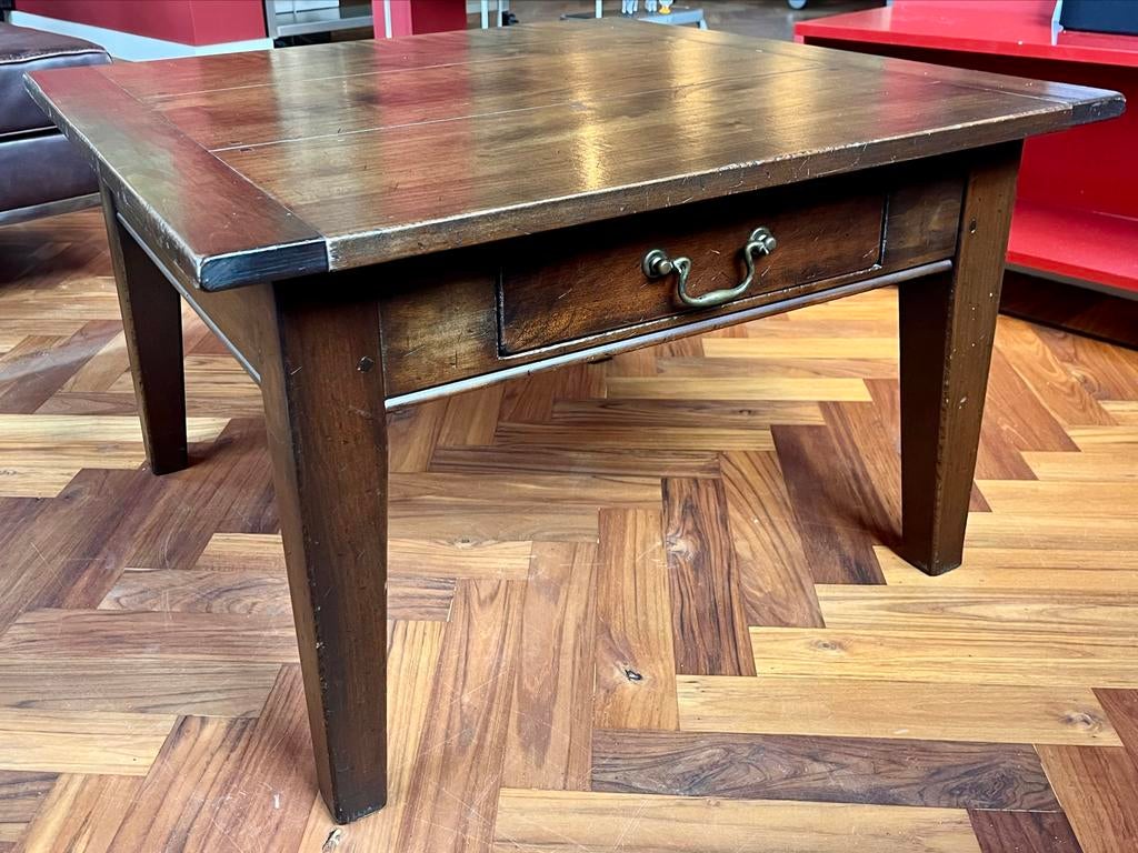 Massief kersenhouten salontafel - Italiaans design, Huis en Inrichting, Tafels | Salontafels, Gebruikt, 50 tot 100 cm, Vierkant