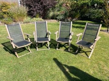 Tuinstoelen verstelbaar 4x plusGRATIS kussens beschikbaar voor biedingen