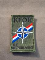 Mouwembleem KFOR THE NETHERLANDS, Embleem of Badge, Nederland, Ophalen of Verzenden, Landmacht