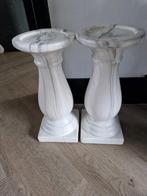 Marmeren kaarsenhouders, Huis en Inrichting, Woonaccessoires | Kandelaars en Kaarsen, Overige materialen, 25 tot 50 cm, Wit, Ophalen of Verzenden
