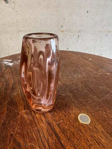 Vintage Rudolf Schrötter vaas– Sklo Union Tsjechië roze glas beschikbaar voor biedingen