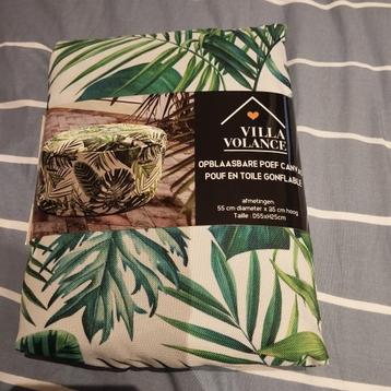 Opblaasbare poef van canvas van het merk Villa Volance beschikbaar voor biedingen