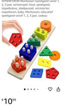 Houten speelgoed Montessori Vormenstoof Sorteerspel, Ophalen of Verzenden, Zo goed als nieuw, Puzzelen