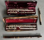 3 oude dwarsfluit zilver en hout + 80x bladmuziek, Muziek en Instrumenten, Blaasinstrumenten | Dwarsfluiten en Piccolo's, Ophalen of Verzenden