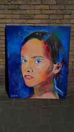 Schilderij vrouw hoofd groot 120 x 100cm canvas doek, Huis en Inrichting, Ophalen of Verzenden, Zo goed als nieuw, Schilderij