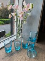 Franse blauwe mondgeblazen “Biot” glaasjes “Bikkel”, Antiek en Kunst, Ophalen of Verzenden