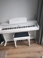 Witte digitale piano met piano bank, Muziek en Instrumenten, Ophalen, Zo goed als nieuw, Wit