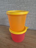 Tupperware bakjes Rood en oranje met gele deksels NIEUW, Huis en Inrichting, Ophalen of Verzenden, Nieuw, Rood, Bak of Kom