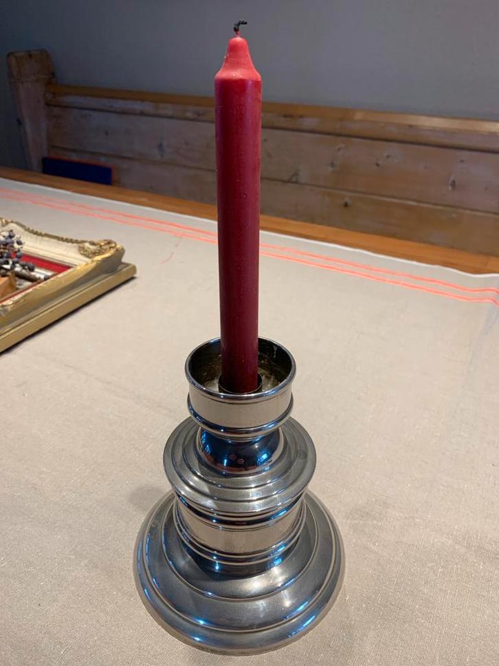 Metalen vintage Kandelaar, Antiek en Kunst, Curiosa en Brocante, Ophalen of Verzenden