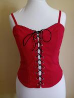 Rode Corsetstijl Topje Lijfje Vrouwen Maat 38, Maat 38/40 (M), Ophalen of Verzenden, Zonder mouw, Gedragen