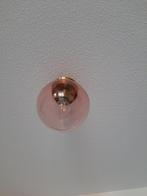 2x plafondlamp roze met gouden details., Ophalen, Zo goed als nieuw, Glas