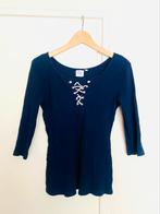Blauwe dames top met veters m, Kleding | Dames, Tops, Ophalen of Verzenden, Zo goed als nieuw, Blauw, Korte mouw