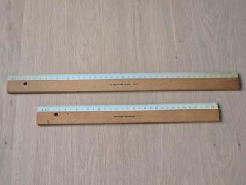 2 Vintage Rumold platte liniaalen van beukenhout 30 & 40cm beschikbaar voor biedingen