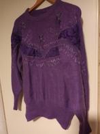 Didi ? wollen paarse trui mohair Mt 42 l bloemen, Kleding | Dames, Paars, Maat 42/44 (L), Didi, Ophalen of Verzenden
