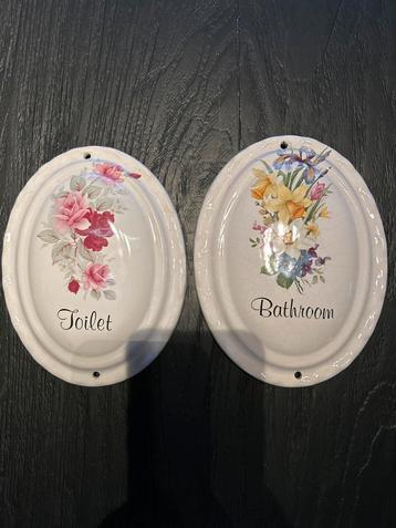 Vintage Toilet & Badkamer Borden beschikbaar voor biedingen